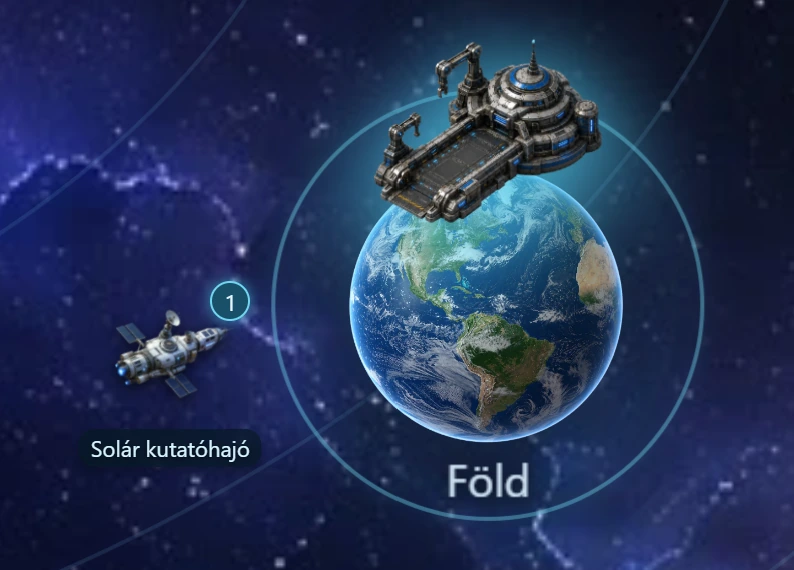 La Tierra, instalación orbital y nave de investigación